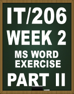 IT206 MS WORD EXERCISE PART II